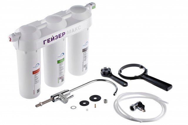 Проточный питьевой фильтр Гейзер Макс (для СВЕРХЖЕСТКОЙ воды)