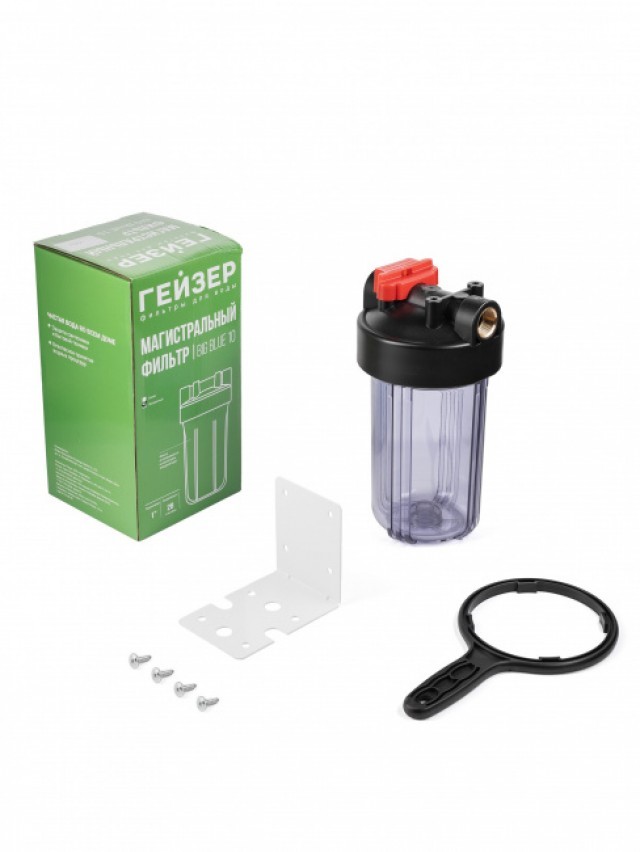 Корпус Гейзер 10BB с латунными вставками (прозрачный)